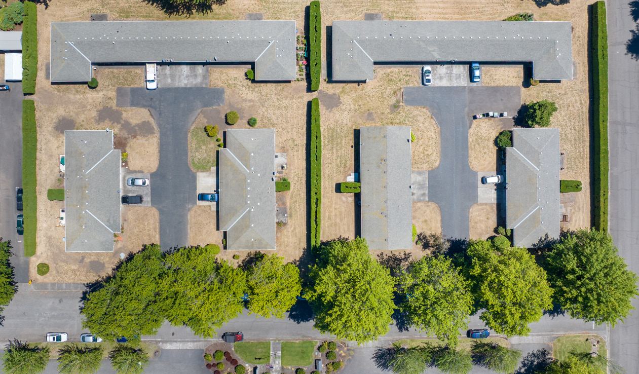Aerial view of Juniper Square in Lebanon, Oregon
